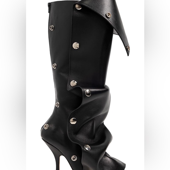 Women Knee High Boots Stiletto High Heel Boot Detachable Snap-off Panel Boots - Picture 8 of 8